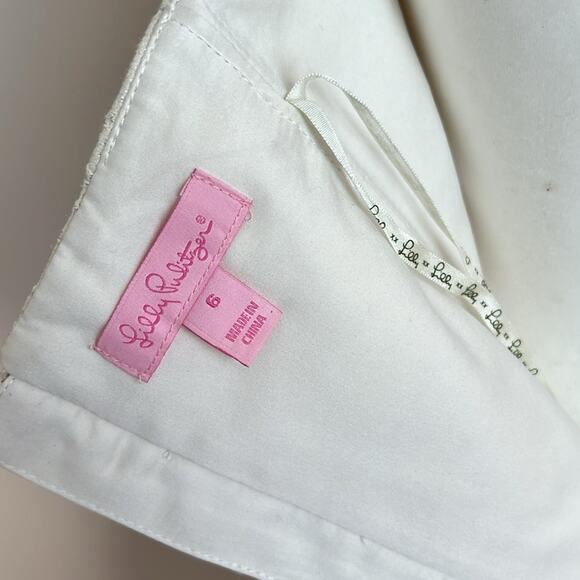 Lilly Pulitzer Marielle Cameo White Race For This Lace Strapless Dress - Picture 10 of 12